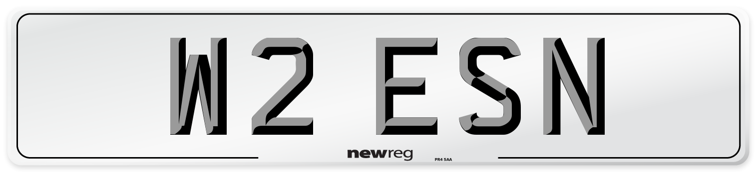 W2 ESN Number Plate from New Reg